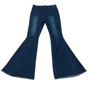 Newbury Kustom High Rise Bell Bottom Flare Jeans Dark Wash Stretch NWT Medium